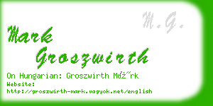 mark groszwirth business card